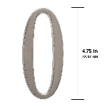 Chiffre 0 pour adresse en aluminium, nickel brossé, 4,75 po