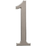 Chiffre 1 pour adresse en aluminium, nickel brossé, 4,75 po