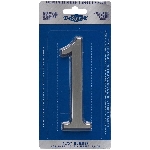 Chiffre 1 pour adresse en aluminium, nickel brossé, 4,75 po