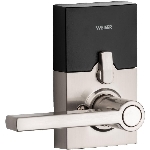 Serrure à pêne dormant électronique avec bec-de-cane, fini nickel satiné avec technologie Smart Code et Smart Key