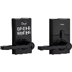 Serrure à pêne dormant électronique avec bec-de-cane, fini fer noir avec technologie Smart Code et Smart Key