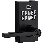 Serrure à pêne dormant électronique avec bec-de-cane, fini fer noir avec technologie Smart Code et Smart Key