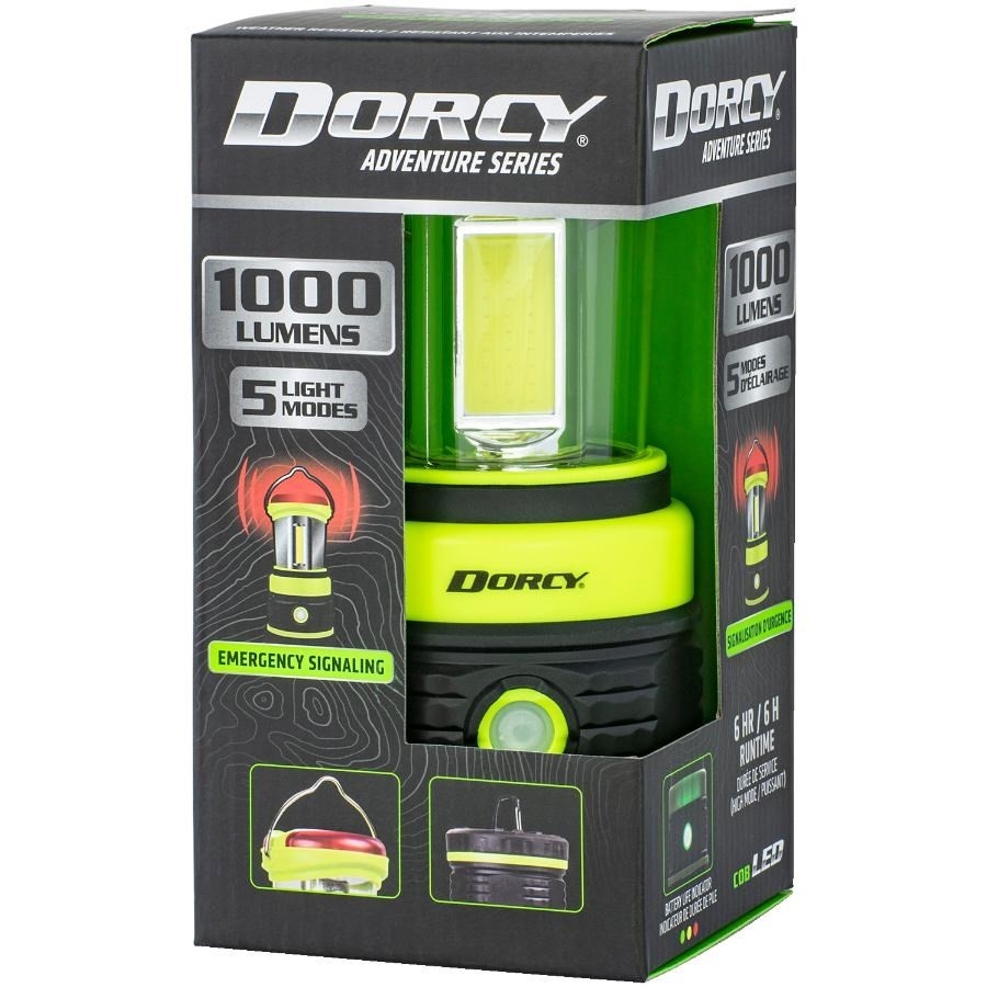 Lanterne DORCY Adventure Max 2000 Lumens - Alimentation Par Piles, Portée 10 000 Pieds Carrés, Neuve