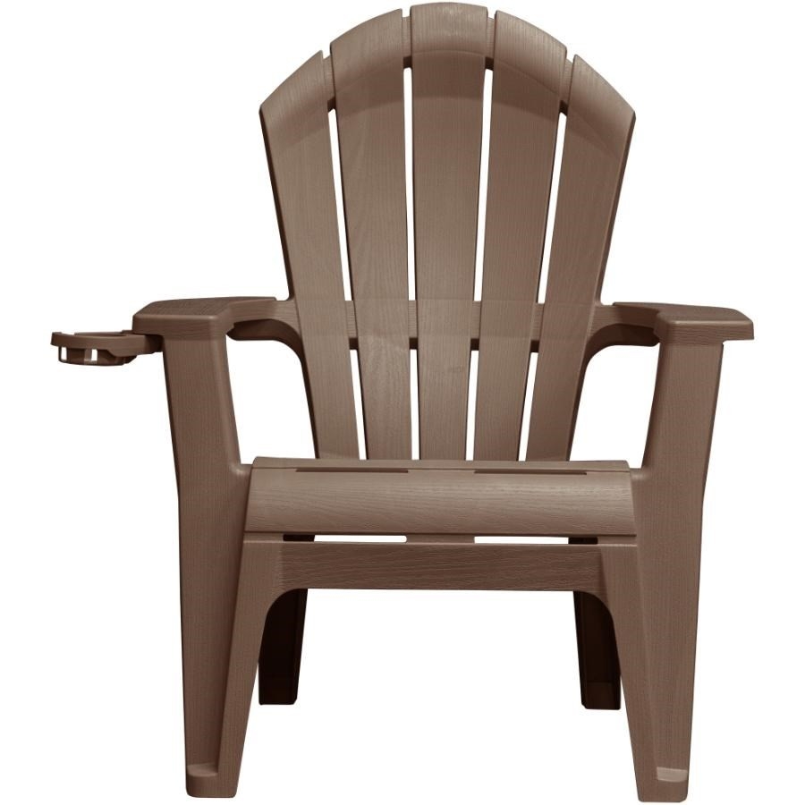 Chaise Adirondack empilable ergonomique brun terre, avec porte-