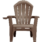 Chaise Adirondack empilable ergonomique brun terre, avec porte-