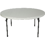 Table pliante blanche commerciale ronde en plastique, 60 po