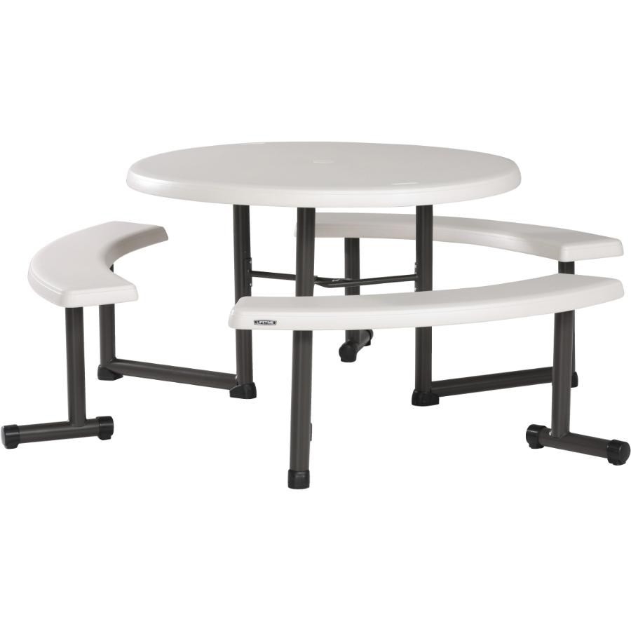 Table à pique-nique ronde de 44 po, amande