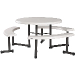 Table à pique-nique ronde de 44 po, amande