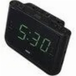 Radio-réveil à 2 alarmes et port USB, noir