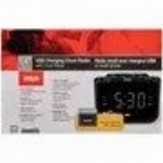 Radio-réveil à 2 alarmes et port USB, noir