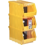 Paquet de 3 bacs de rangement en plastique jaune, 5 po x 9 po