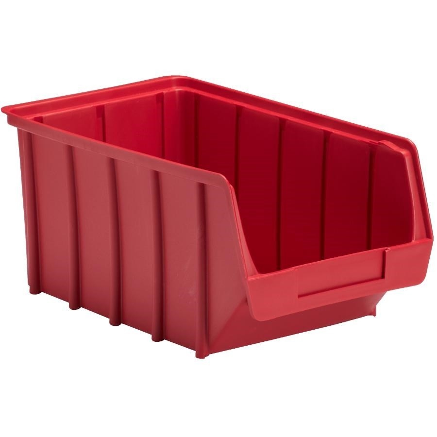 Bac de rangement en plastique rouge, 7 po x 12 po