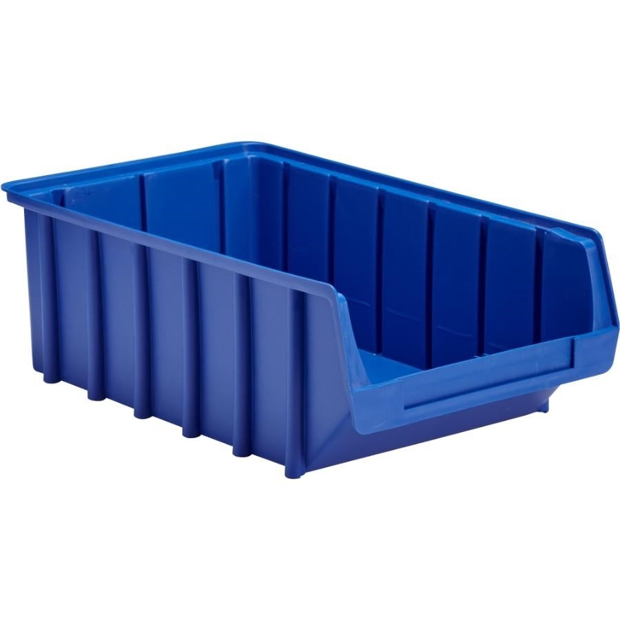 Bac de rangement en plastique bleu, 10 po x 18 po