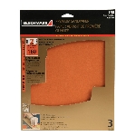 Paquet de 3 feuilles abrasives en oxyde d'aluminium de grain 180, 9 po x 11 po