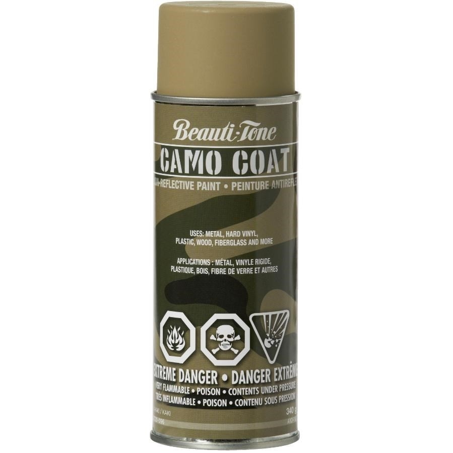 Peinture camouflage en aérosol à base de solvant Camo Coat, beige kaki, 340 g