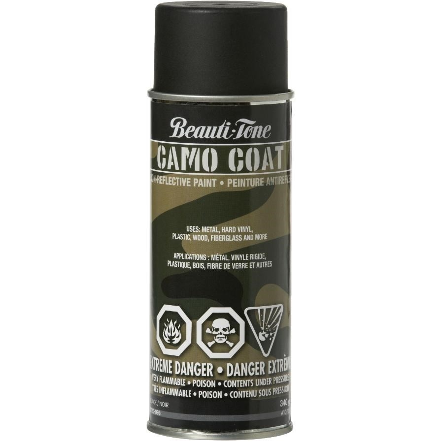 Peinture camouflage en aérosol à base de solvant Camo Coat, noir, 340 g