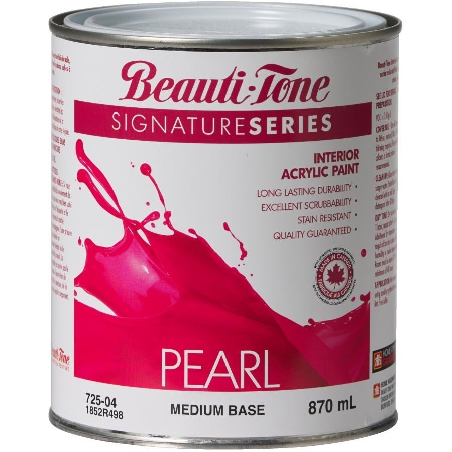 Peinture d'intérieur au latex, fini perle, base moyenne, 870 ml