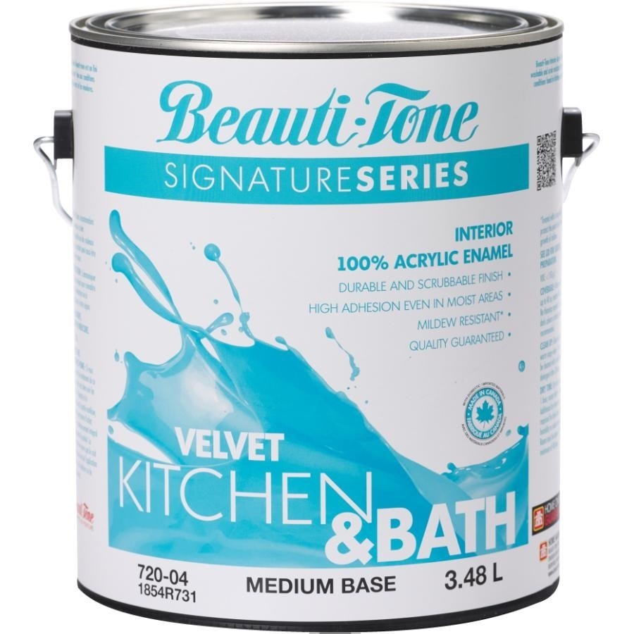 Peinture d'intérieur au latex pour cuisine et salle de bains, fini velours, base moyenne, 3,48 L