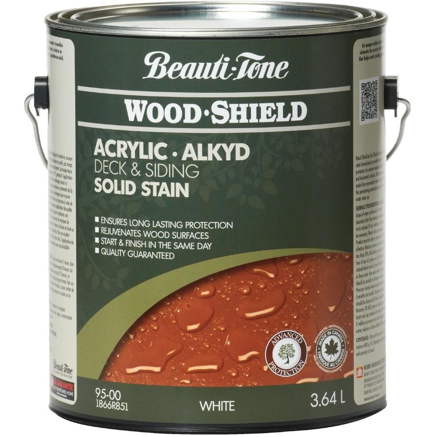 Teinture acrylique à l'alkyde opaque pour bois, base blanche, 3,64 l