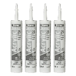 Paquet de 4 cartouches de 300 ml de calfeutrant acrylique tout usage, blanc