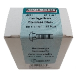 Boulon de carosserie en acier inoxydable 18.8 à filets grossiers, 3/8 po x 1-1/2 po