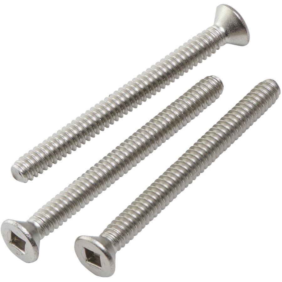 Paquet de 4 vis mécaniques en acier inoxydable à tête plate, no 6-32 x 1-1/2 po