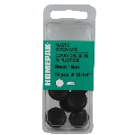 Paquet de 10 cache-vis numéro 10-1/4 po en plastique noir