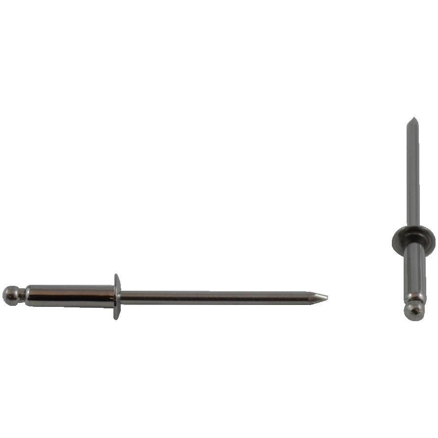 Paquet de 15 rivets long format en acier inoxydable de 1/8 po