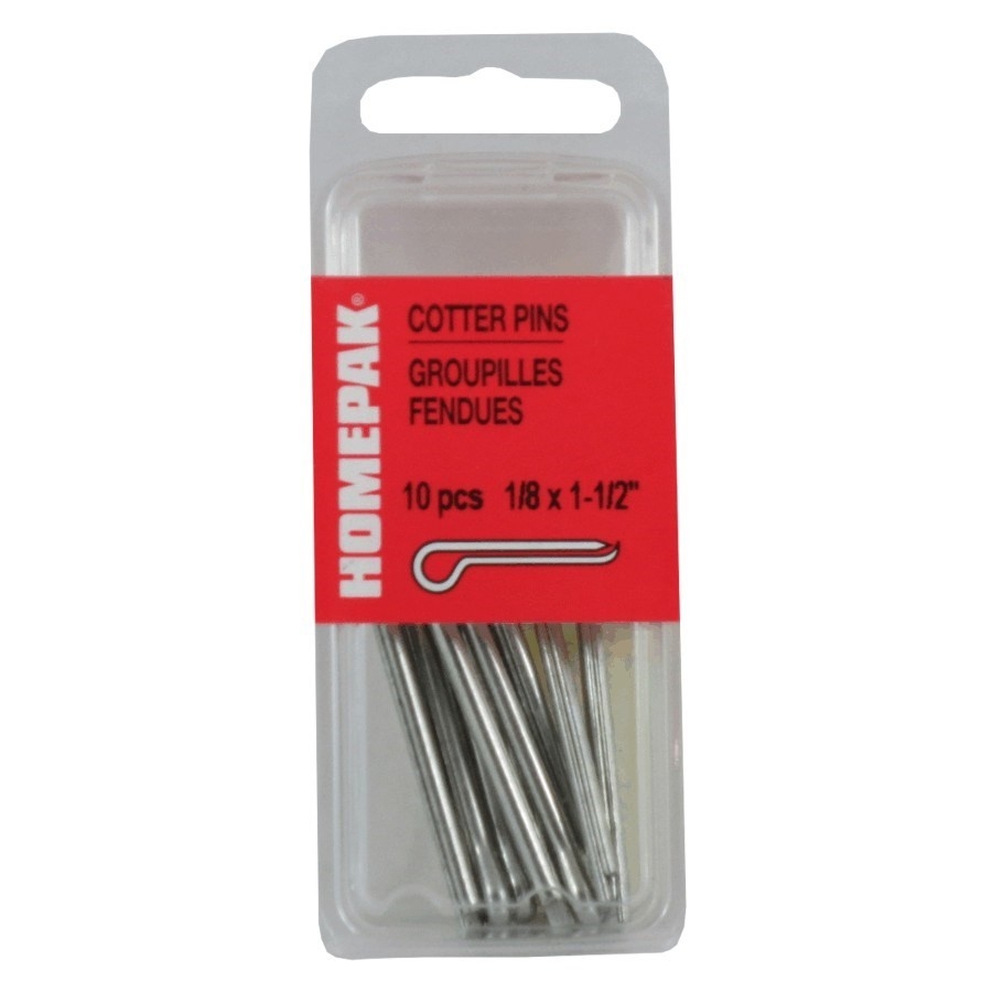 Paquet de 10 goupilles fendues plaquées zinc de 1/8 po x 1-1/2 po