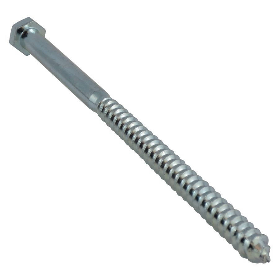 Tire-fond plaqué zinc à tête hexagonale, 3/8 po x 7 po