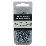 Paquet de 100 vis plaquées zinc à tête cylindrique creuse, no 10 x 3/8 po