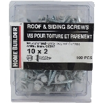 Paquet de 100 vis à toiture, no 10 x 2 po, blanc