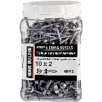 Paquet de 400 vis à toiture, no 10 x 2 po, argent