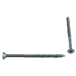 Paquet de 5 vis à bois à tête plate creuse plaquées zinc, no 12 x 3-1/2 po