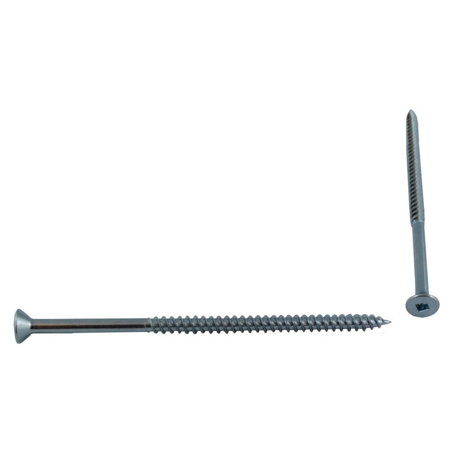 Paquet de 5 vis à bois à tête plate creuse plaquées zinc, no 10 x 4 po