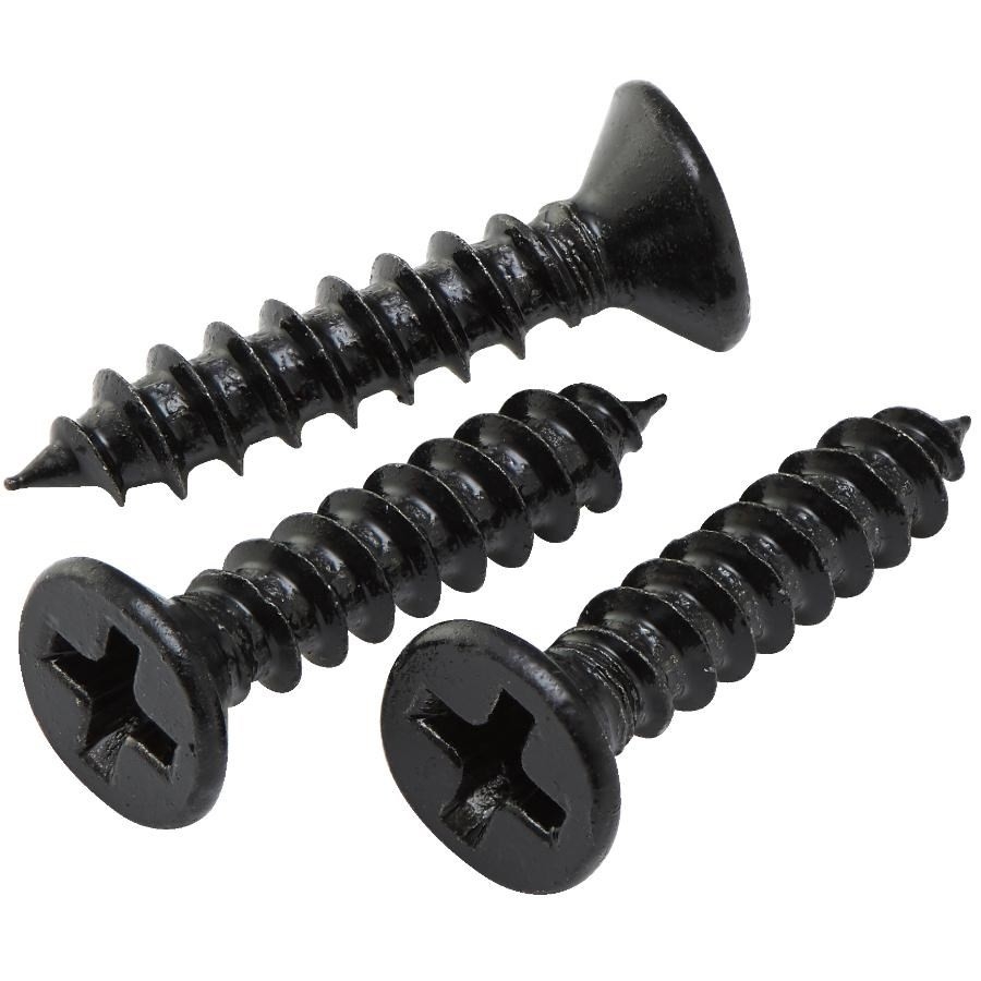 Paquet de 16 vis à bois noires à tête plate creuse, no 7 x 3/4 po
