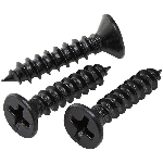 Paquet de 16 vis à bois noires à tête plate creuse, no 7 x 3/4 po