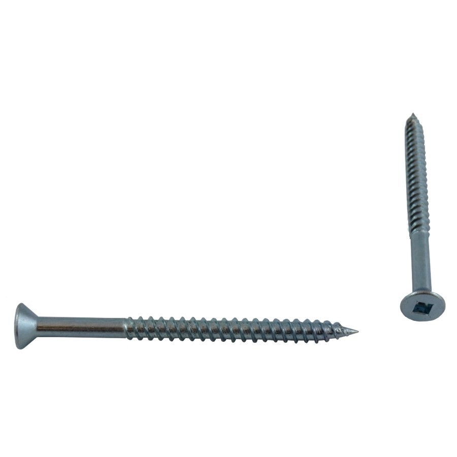 Paquet de 5 vis à bois à tête plate creuse plaquées zinc, no 12 x 3 po