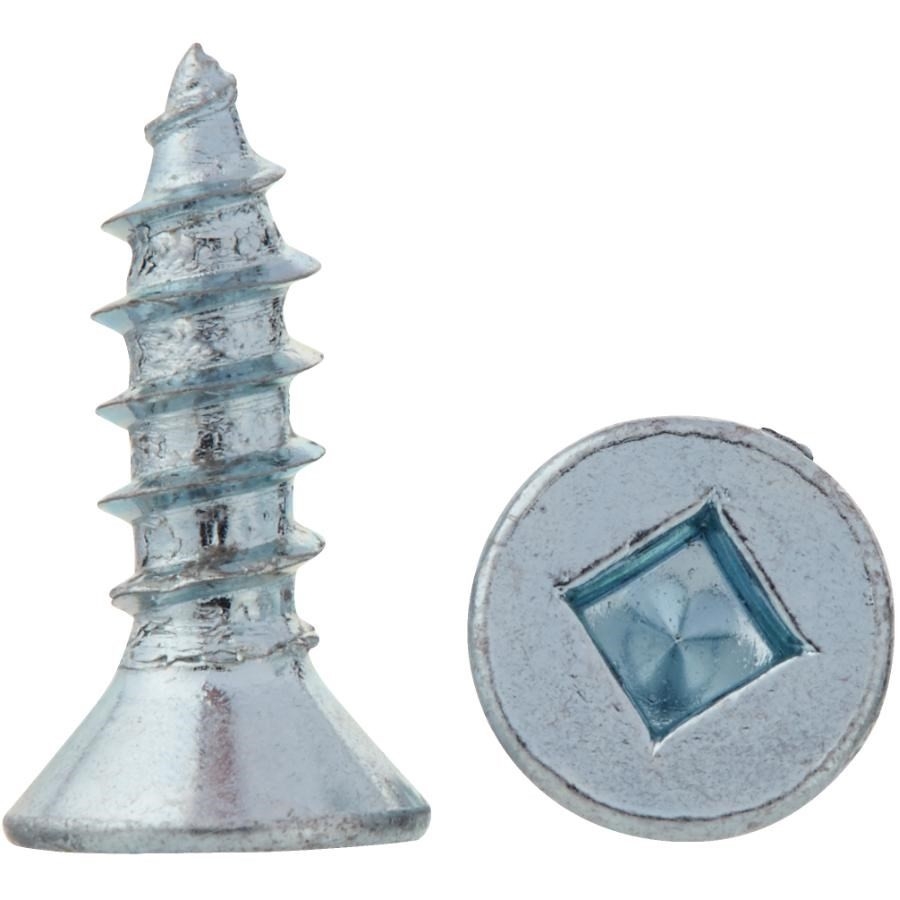 Paquet de 10 vis à bois à tête plate creuse plaquées zinc, no 6 x 1/2 po