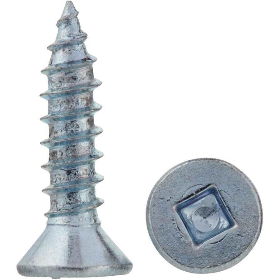 Paquet de 10 vis à bois à tête plate creuse plaquées zinc, no 4 x 1/2 po