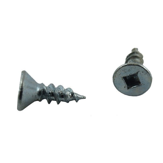 Paquet de 10 vis à bois à tête plate creuse plaquées zinc, no 4 x 3/8 po