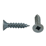 Paquet de 10 vis à bois à tête plate creuse plaquées zinc, no 12 x 1 po