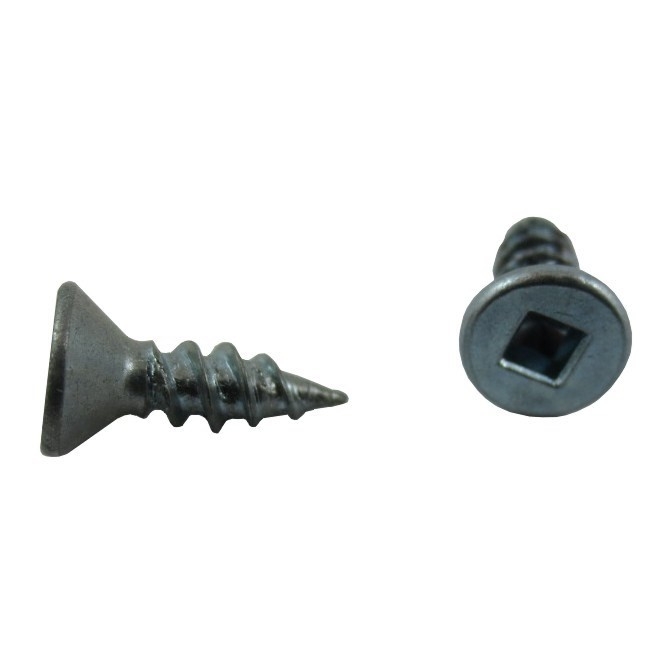 Paquet de 100 vis à bois à tête plate creuse plaquées zinc, no 4 x 3/8 po