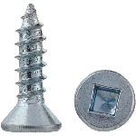 Paquet de 100 vis à bois à tête plate creuse plaquées zinc, no 5 x 1/2 po
