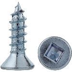 Paquet de 100 vis à bois à tête plate creuse plaquées zinc, no 6 x 1/2 po