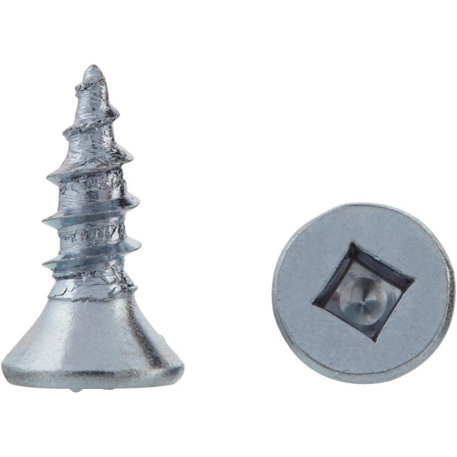 Paquet de 100 vis à bois à tête plate creuse plaquées zinc, no 7 x 1/2 po