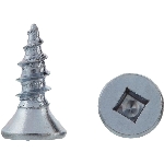 Paquet de 100 vis à bois à tête plate creuse plaquées zinc, no 7 x 1/2 po
