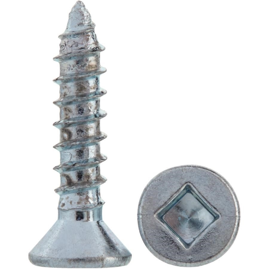 Paquet de 100 vis à bois à tête plate creuse plaquées zinc, no 5 x 5/8 po