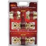 Paquet de 2 poignées et 2 pênes dormants pour entrée à clé identique, laiton