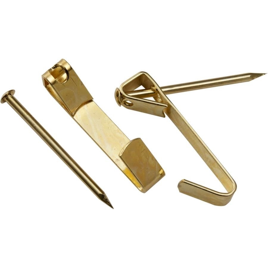 Lot De 20 Crochets Muraux En Laiton - 24 Mm - Pour Cadres Anciens & Quincaillerie